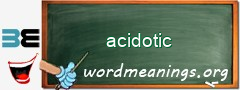 WordMeaning blackboard for acidotic